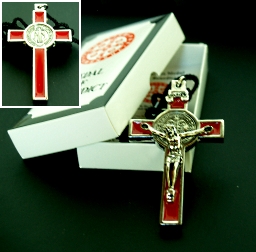 St. Benedict Crucifix Pendant (Red)