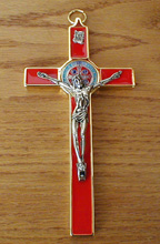 Metalic Wall Crucifix Medal of St.
                          Benedict